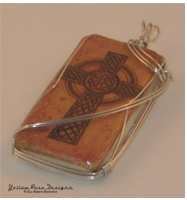 Celtic Cross Digital Design Domino Pendant