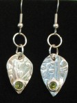 August Birthstone Leaf Earrings