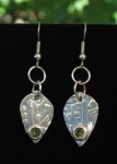 August Birthstone Leaf Earrings August Birthstone Leaf Earrings